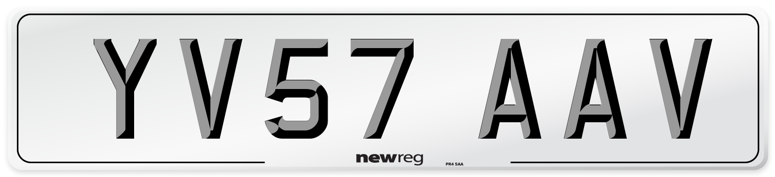 YV57 AAV Number Plate from New Reg